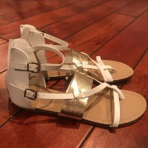 Shoe Dazzle White Sandals